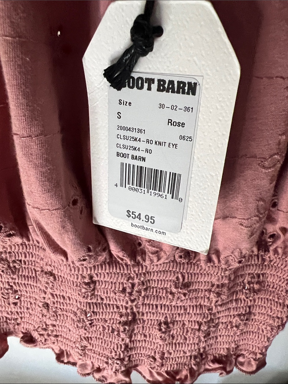 Smocked Off-Shoulder Crop Top — Dusty Mauve - Picture 4 of 5